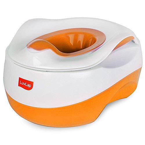 Image of LuvLap 3 in 1 Baby Potty Training Seat, Potty pot, potty seat cum removable toilet seat, for 1 + Year child, potty chair for baby suitable for potty training of Boys & Girls (Orange)