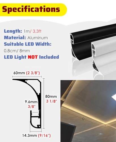 Moulure de diffuseur d'éclairage LED pour corniche de bureau 50 cm