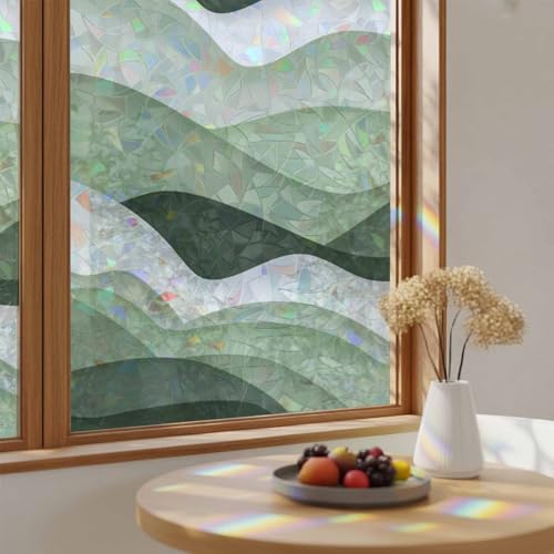 Película para ventana privacidad arcoíris verde salvia miniatura 4