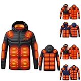 AEPTDEO Heated Coat for Women, Heated Jackets for Women Men Multi-Zone Heating Coats Winter Warming USB Charging Thermal Puffer Jacket Unisex