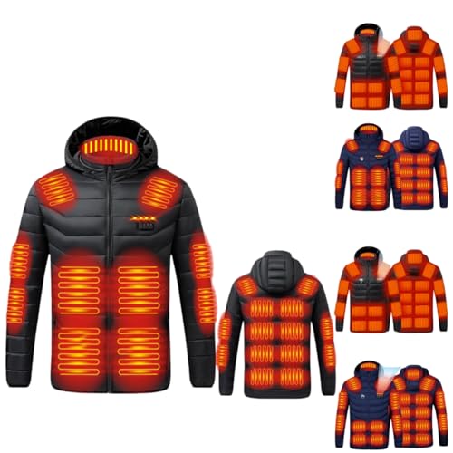 AEPTDEO Heated Jacket, Heated Jackets for Women Men Multi-Zone Heating Coats Winter Warming USB Charging Thermal Puffer Jacket Unisex