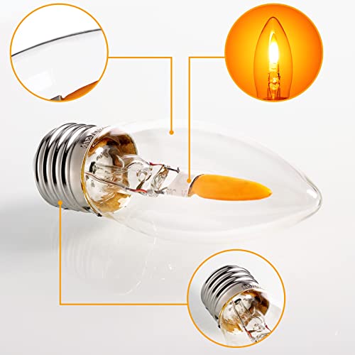 Flicker Flame Light Bulb -Flame Shaped, E26 Standard Base, Flickering Orange Glow - Box Of 6 #TOP2