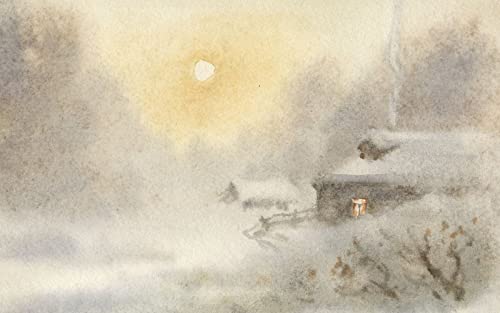 Aquarelle chinoise poster A3 paysage cadeau art anime cinéma