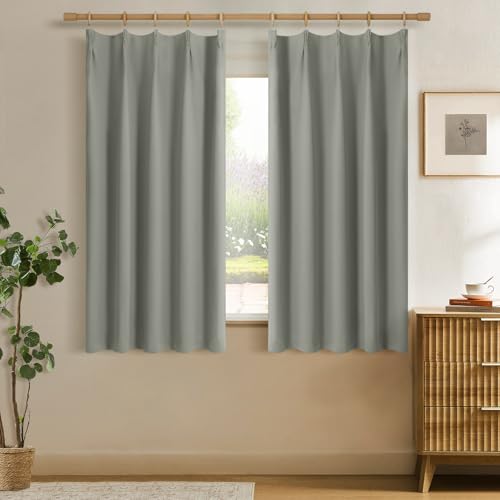 Softalker 1級遮光カーテン 2枚組 幅100×丈135cm グレー 防音 断熱 UVカット 目隠し 省エネ 小窓用 既成カーテン 玄関・出窓・子供部屋・カフェ・本棚・勝手口に適しています