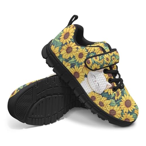 Kids Shoes Running Shoes Girls Boys Primary School Students Sports Shoes Spring and Autumn Casual Shoes Sunflowers Cute White Cat Pattern4