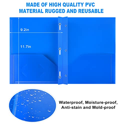 V-Opitos 8 Packs 2 Pocket Folders With 3 Prongs Fastener Clasps, Bulk Heavy Duty Plastic Folders, Multicolor Files Folders In 4 Colors For School And Office #TOP3