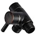 100% Solid Metal Shower Arm Diverter Valve for Hand Held Showerhead and Fixed Spray Head | G 1/2 Two-Way Bathroom Universal Shower System Replacement Part (Oil Rubbed Bronze)
