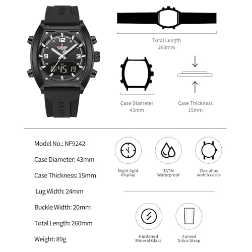 Image of NAVIFORCE NF9242 Dynamic Racing Style Multifunctional Analog-Digital Watch
