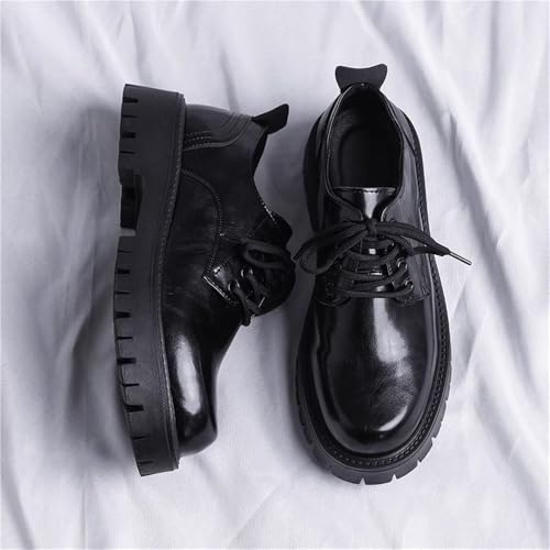 Oxford Lace Up Shoes Men's Leather Platform Heightening Soft Bottom Casual Round Toe Non Slip for Formal Business Wedding2
