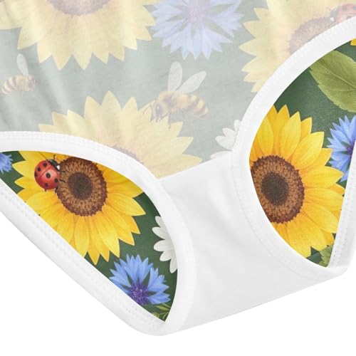 Yellow Sunflowers Toddler Girls Underwear, Underwear for Girls, 2T–8 Years4