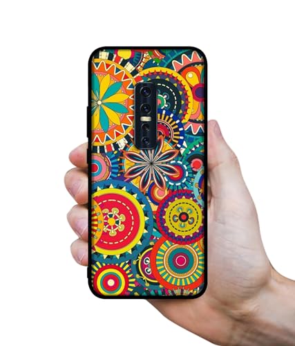 Image of Ring Pattern Print Design Premium 2D Printed Metal Back Case Cover for Vivo V17 Pro 4G