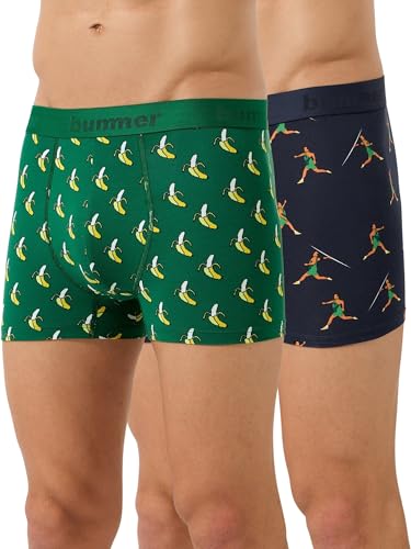 Image of Bummer Men's Premium Cotton Underwear | Fine Combed Cotton with Elastane for Stretch | Ultra Breathable Innerwear | Soft Fabric & No-Roll Waistband | Printed Trunks & Inner Combo for Men