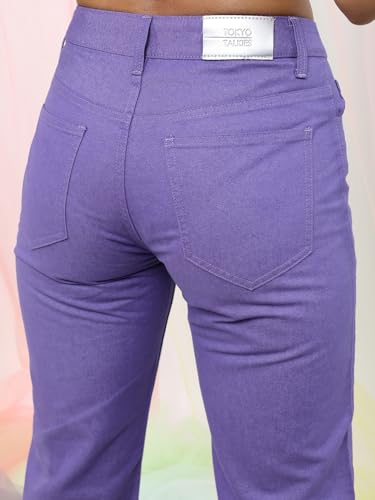 Image of Tokyo Talkies Women's Flared Regular Jeans | Stretchable Mid-Rise Jeans Pant