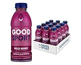 GoodSport Electrolyte Sports Drink, Rapid & Long-lasting Hydration (16.9 Fl Oz (Pack of 12), Wild Berry)