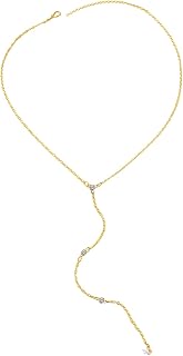 Back Necklace for Backless Dress Gold Rhinestone Backdrop Jewelry Long V Drop Chain for Wedding Strapless Dresses Bridal Boudoir Accessories for Plunging Necklines