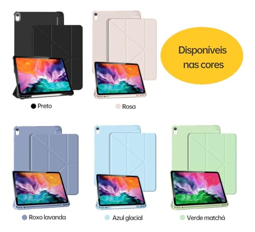 Capa para Ipad Silicone 7 8 9 Geração Case com Multi Funções 10.2 Suporte para Caneta Magnético (Rox
