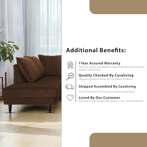 Image of Gratly LHS 4 Seater L Shape Sofa Set for Living Room (Brown Colour) Premium Fabric Sofa