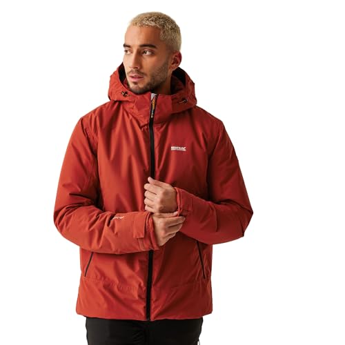 Regatta Mens Frelton Insulated Waterproof Jacket - Red Ochre/Black - XXL - Image 4