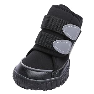 Winter Outdoor Neoprene Dog Boots Shoes Paw Protector for Large Medium Dogs (Black 4Pcs) Winter Outdoor Neoprene Dog Boots Shoes Paw Protector for Large Medium Dogs (Black 4Pcs)