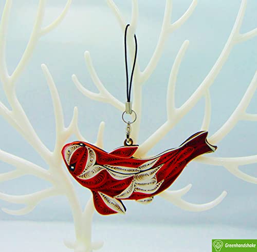 Koi Fish, Home Decorations Holiday Decor, Handmade Ornament For Animal Lovers, Quilled Ornament, Handbag Backpack Bag Purse Mobile Phone Car Hanging Decorations By Greenhandshake #TOP1