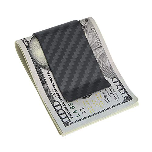 Image of MONOCARBON 2in1 Carbon Fiber Money&Credit Card Clip,RFID Blocking Wide Credit Card&Cash Holder for Men Front Pocket