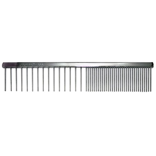 Chris Christensen 003 7.5 inch F/XC Greyhound-Style Butter Comb, Groom Like a Professional, Rounded Corners Prevent Friction and Breakage, Solid Brass Spin with Steel Teeth, Chrome Finish.