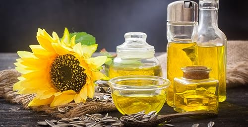 KTC Sunflower Oil - Refined, 5L Cooking Oil, Sun Flower Oil Deep or Shallow Frying Oil For Nutritious Diet Vegan Gluten-Free Bulk Bottle (Sun Flower, 2 Pack)