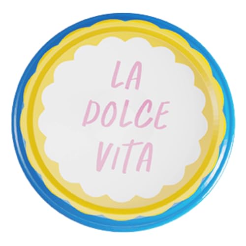 ONONEXPRESS –82 mm Metal Spare Lids For Pickle and Larger Jars/Multipurpose (Twist Off Lid) (10, La Dolce Vita Yellow&Blue)