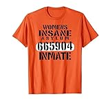 Womans Insane Asylum Inmate With Numbers Halloween T-Shirt