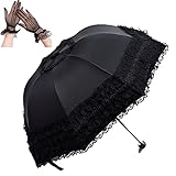 Black Lace Parasol Gothic Umbrella Sun Protection Decorative Umbrellas Wedding Accessories Cosplay Photoshoot Props