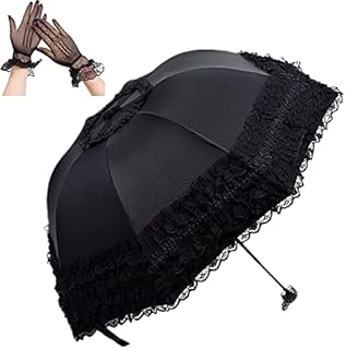 Black Lace Parasol Gothic Umbrella Sun Protection Decorative Umbrellas Wedding Accessories Cosplay Photoshoot Props