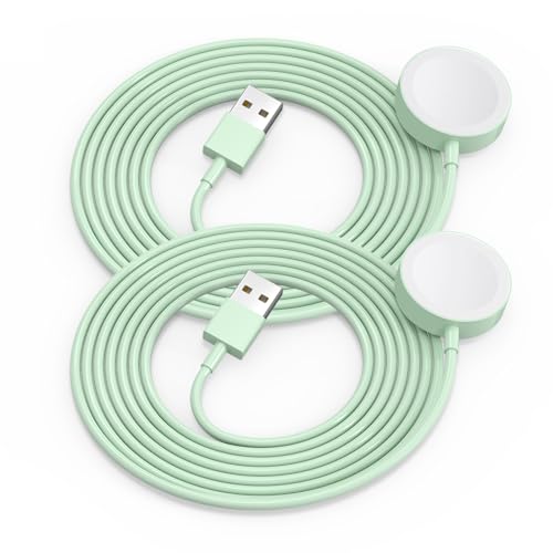 Image of 2Pack Green for Apple Watch Charger USB Magnetic Wireless Fast iWatch Charger Portable Compatible with iWatch Ultra /Series 9 /8 /7 /6 /SE /SE2 /5 /4 /3 /2 /1-[3.3FT]