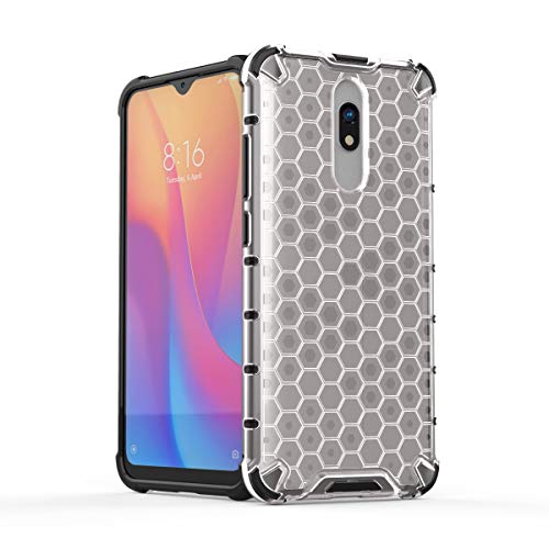 Image of Glasgow | for Mi Redmi 8A Dual Honeycomb Pattern Back Case Cover for Mi Redmi 8A Dual with 4 Bumper Corners and Military Grade Protection - Transparent