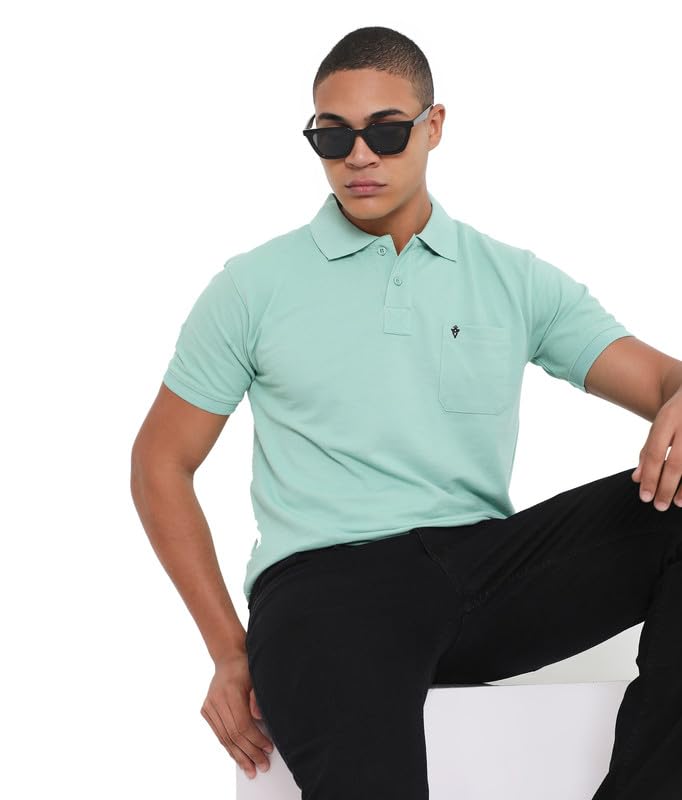 Image of VIP Cotton Rich Fabric Pique Knit Polo Collar T-Shirt Combo Set for Mens with Pockets