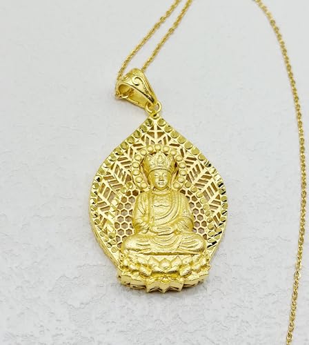 Elegant 24K Gold Filled Buddha Pendant Neklace for Women Men Hiphop Dainty Jewelry Religion Lucky Protection Gifts Christmas2