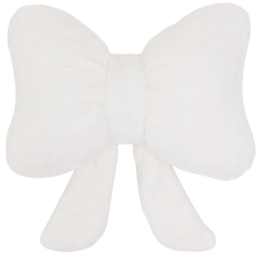 Caeanhi Bow Pillow Soft Plush Bowknot Cushion Lumbar Back Support Back Decorative Pillows for Car Seat Office Sofa Bedroom