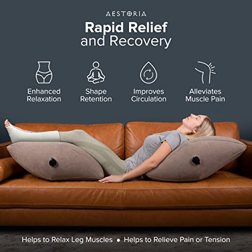 Aestoria Inflatable Leg Elevation Pillow- Portable Wedge Pillow For Legs With Storage Bag, Versatile Leg Pillows For Elevation Blood Circulation, Leg Injuries, & Leg Rest Breathable Suede Material #TOP3
