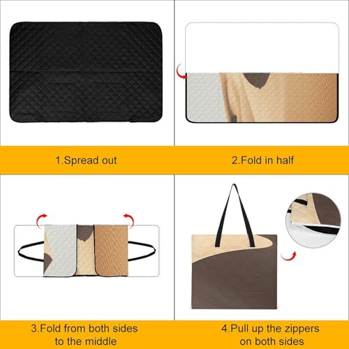 Couverture de pique-nique pliable imperméable avec fermeture éclair de camping - 5