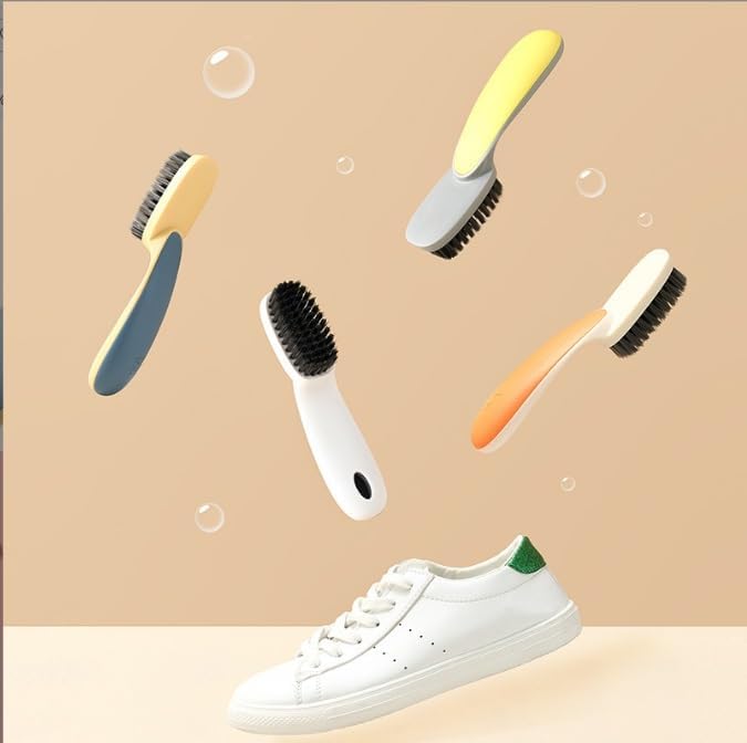 Soft Hair Brush for Shoes Non Damaging for Household Use Ultra Shoe Cleaning Tool(White-Dinosaur Doodle4)