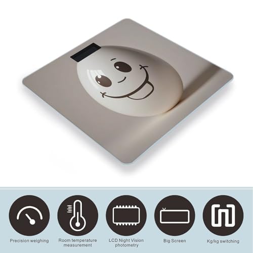 Báscula digital de baño Smiling Egg de vidrio templado miniatura 3