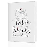 KJULYW Friend Gifts Photo Album 4x6, Friendship Bestie BFF Gifts for Women, Life Is Just Better with Friends Small Memory Photo Album Book for 18 Pockets Hold 36 Pictures