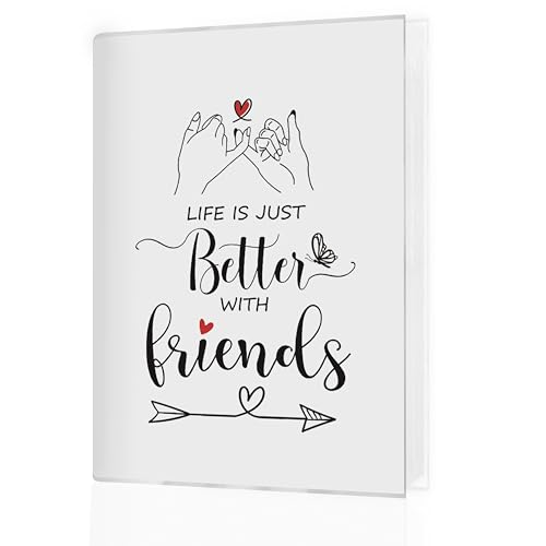KJULYW Friend Gifts Photo Album 4x6, Friendship Bestie BFF Gifts for Women, Life Is Just Better with Friends Small Memory Photo Album Book for 18 Pockets Hold 36 Pictures