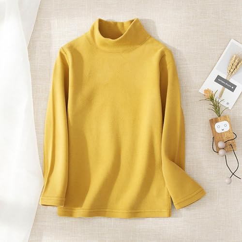 Toddlers Baby Boys Girls Basic Fashion Solid Color Turtleneck T-Shirt Cotton Mock Neck Long Sleeve Tops Clothes2