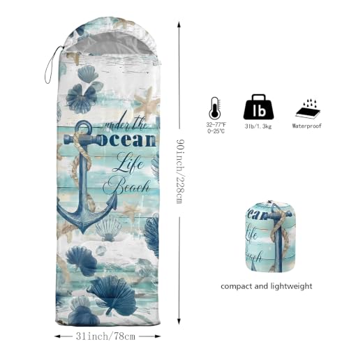 Saco de Dormir AILONEN Farmhouse Patchwork, diseño estampado 3D con patrón de rayas florales, impermeable, para camping y senderismo para adultos miniatura 3