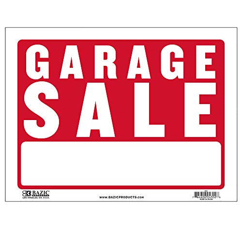 Bazic S-3-24 9" X 12" Garage Sale Sign