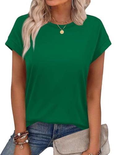 Image of Alaroo Womens Summer Tops Short Sleeve Shirts Crew Neck Cute Trendy Tunic Blouses (S-3XL)