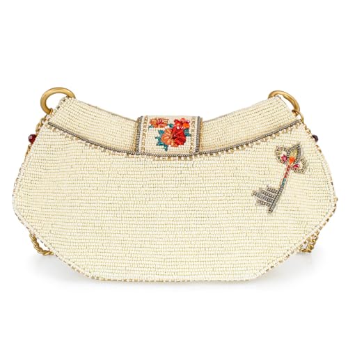 Mary Frances Keepsake Beaded Crossbody Handbag Clutch Heart & Bird-Themed Evening Purse, Multicolor2