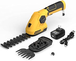 EVEAGE Light Duty Cordless Grass Shears Handheld Grass Hedge Trimmer 2 in 1 Grass Clippers Shrub Bush Trimmer for Garden, with Rechargeable 8V Battery and Charger Included