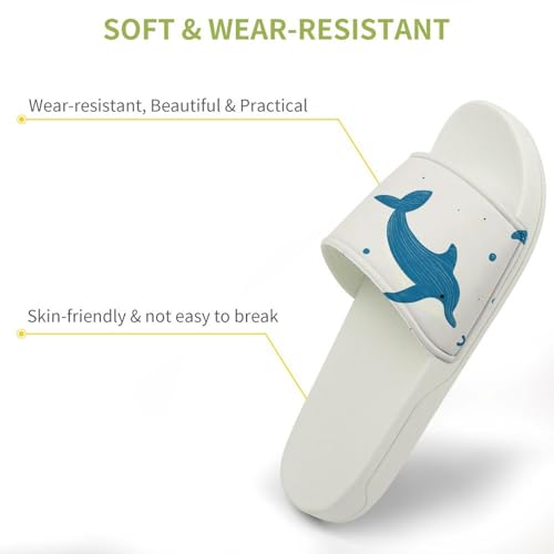 Blue Sea Whale Funny House Sandals Non Slip Shower Slippers Quick Drying Bathroom Shoes for Women Men3