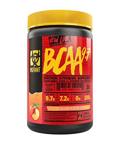 MUTANT BCAA 9.7 Supplement BCAA Powder with Micronized Amino Acid and Electrolyte Support Stack, 348g (.77 lb) - Fuzzy Peach